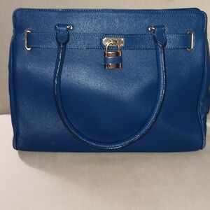 Danier large  blue leather Hermes style bag